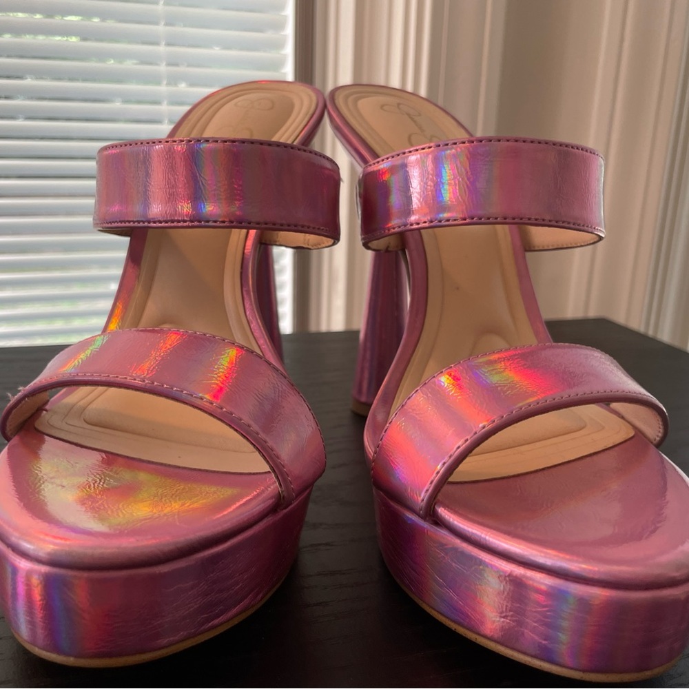 Jessica Simpson Pink Platform Strappy Heels/NWOT/no box - Picture 2 of 11